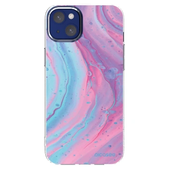 Picasee husă transparentă din silicon pentru Apple iPhone 14 Plus - Pink liquid