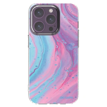 Picasee husă transparentă din silicon pentru Apple iPhone 14 Pro - Pink liquid