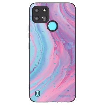 Picasee husă neagră din silicon pentru Realme C21Y - Pink liquid