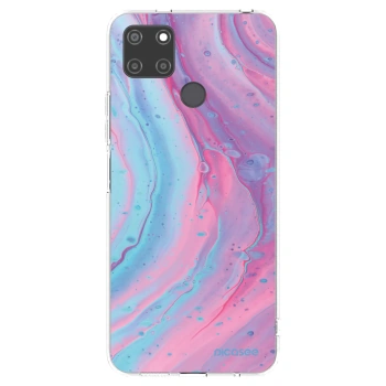 Picasee husă transparentă din silicon pentru Realme C21Y - Pink liquid