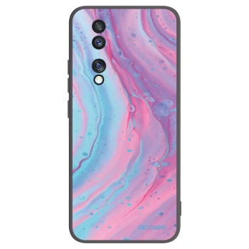 Picasee husă neagră din silicon pentru Honor 70 - Pink liquid