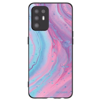 Picasee husă neagră din silicon pentru OPPO A94 5G - Pink liquid