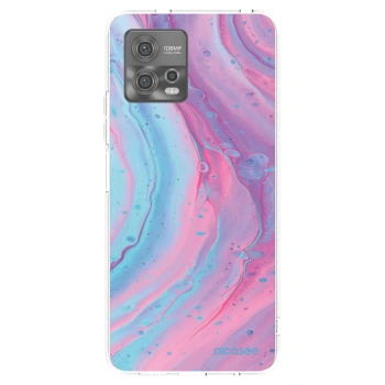 Picasee husă transparentă din silicon pentru Motorola Moto G72 - Pink liquid