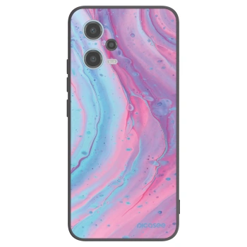 Picasee husă neagră din silicon pentru Xiaomi Redmi Note 12 5G - Pink liquid