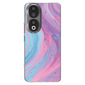 Picasee husă transparentă din silicon pentru Honor 90 5G - Pink liquid