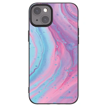 Picasee husă neagră din silicon pentru Apple iPhone 15 Plus - Pink liquid