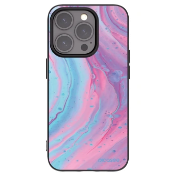 Picasee husă neagră din silicon pentru Apple iPhone 15 Pro - Pink liquid