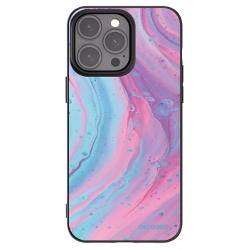 Picasee husă neagră din silicon pentru Apple iPhone 15 Pro Max - Pink liquid