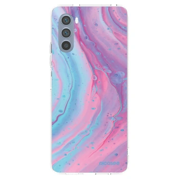Picasee husă transparentă din silicon pentru Motorola Moto G62 - Pink liquid