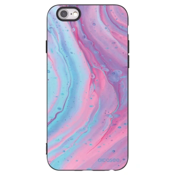 Picasee husă neagră din silicon pentru Apple iPhone 6/6S - Pink liquid