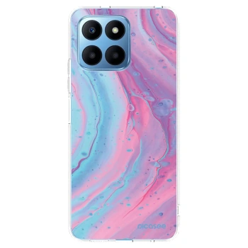 Picasee husă transparentă din silicon pentru Honor 70 Lite - Pink liquid