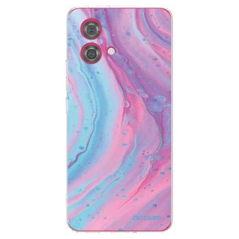 Picasee husă transparentă din silicon pentru Motorola Moto G84 5G - Pink liquid