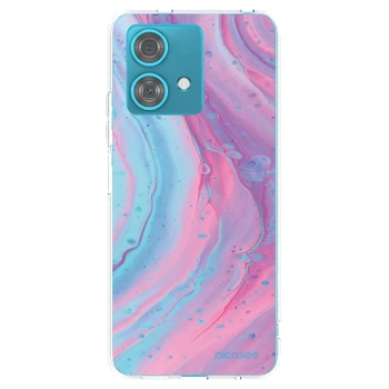 Picasee husă transparentă din silicon pentru Motorola Edge 40 Neo - Pink liquid