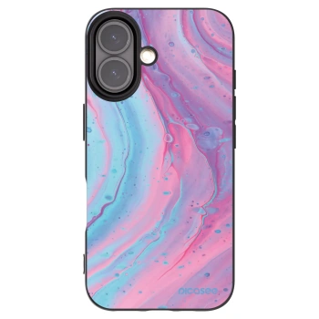 Picasee husă neagră din silicon pentru Apple iPhone 16 - Pink liquid