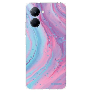 Picasee husă transparentă din silicon pentru Realme C33 (2023) - Pink liquid