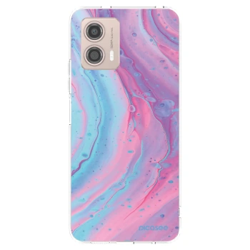 Picasee husă transparentă din silicon pentru Motorola Moto G53 5G - Pink liquid