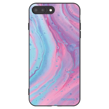 Picasee husă neagră din silicon pentru Apple iPhone 7 Plus - Pink liquid