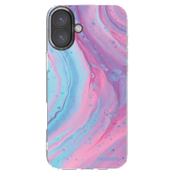 Picasee husă transparentă din silicon pentru Apple iPhone 16 Plus - Pink liquid