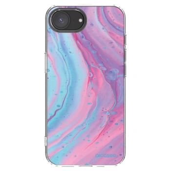 Picasee husă transparentă din silicon pentru Apple iPhone 16e - Pink liquid