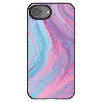 Picasee husă neagră din silicon pentru Apple iPhone 16e - Pink liquid