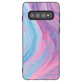 Picasee husă neagră din silicon pentru Samsung Galaxy S10 G973 - Pink liquid