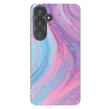 Picasee husă transparentă din silicon pentru Samsung Galaxy S24 FE S721B - Pink liquid