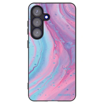 Picasee husă neagră din silicon pentru Samsung Galaxy S25 5G - Pink liquid