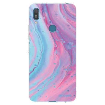 Picasee husă transparentă din silicon pentru Huawei Y7 2019 - Pink liquid