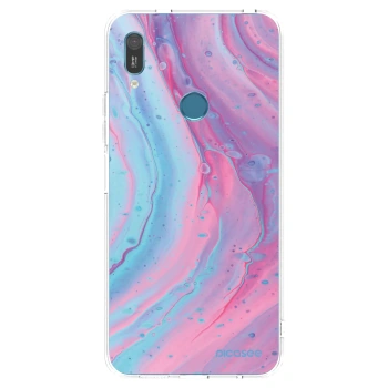 Picasee husă transparentă din silicon pentru Huawei Y6 2019 - Pink liquid