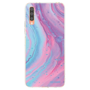 Picasee husă transparentă din silicon pentru Samsung Galaxy A70 A705F - Pink liquid