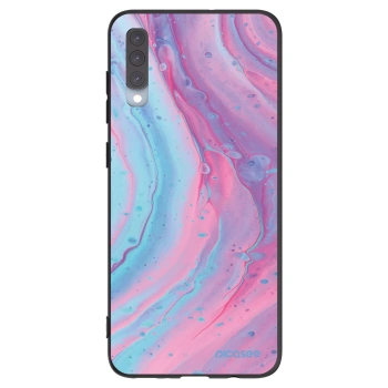 Picasee husă neagră din silicon pentru Samsung Galaxy A70 A705F - Pink liquid