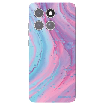 Picasee husă neagră din silicon pentru Motorola Edge 60 Pro - Pink liquid
