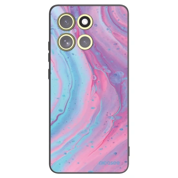 Picasee husă neagră din silicon pentru Motorola Moto G86 5G - Pink liquid