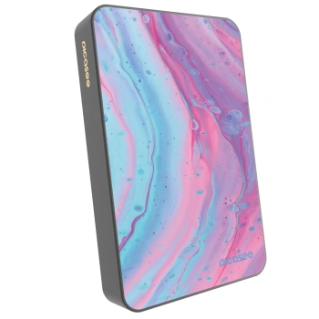Picasee Powerbank cu MagSafe 10 000 mAh Gri - Pink liquid