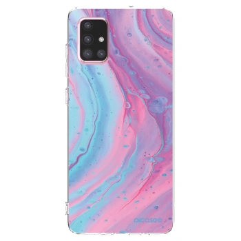 Picasee husă transparentă din silicon pentru Samsung Galaxy A71 A715F - Pink liquid