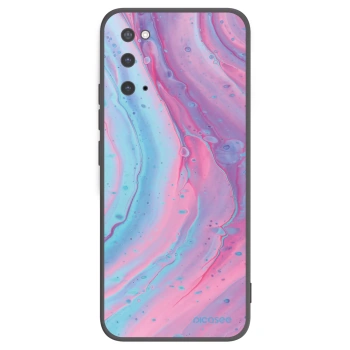 Picasee husă neagră din silicon pentru Samsung Galaxy S20 G980F - Pink liquid