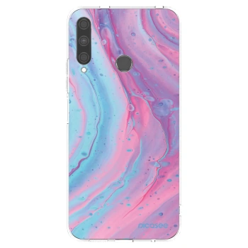 Picasee husă transparentă din silicon pentru Huawei P40 Lite E - Pink liquid