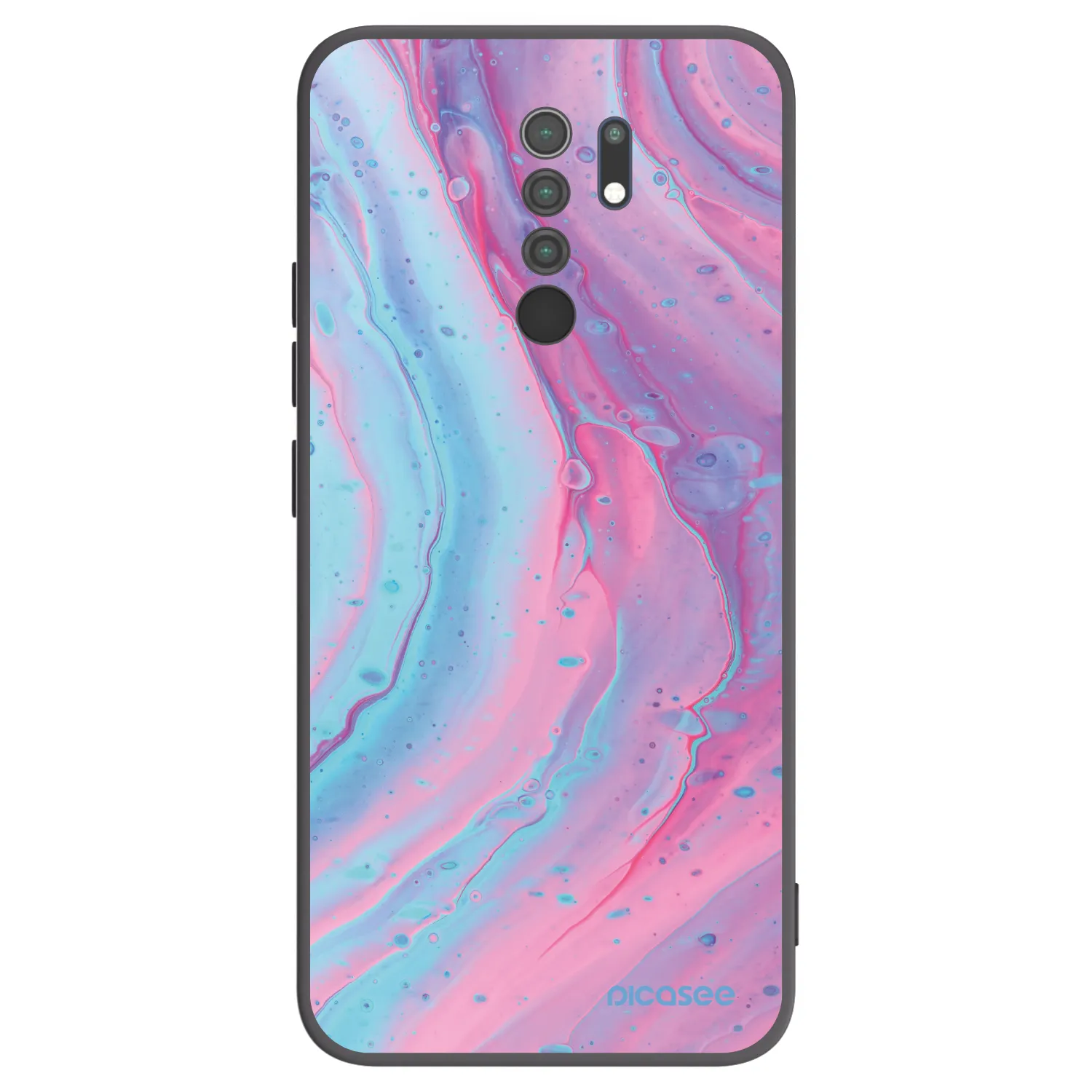 Picasee husă neagră din silicon pentru Xiaomi Redmi 9 - Pink liquid