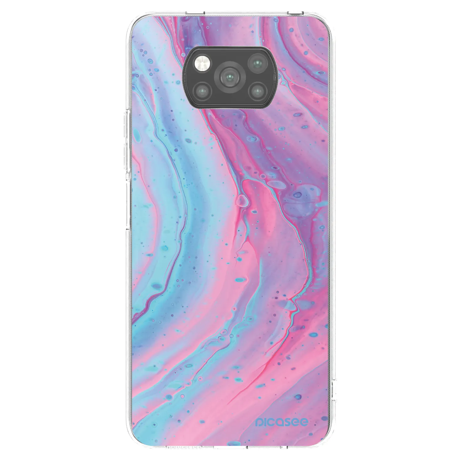 Picasee husă neagră din silicon pentru Xiaomi Poco X3 - Pink liquid