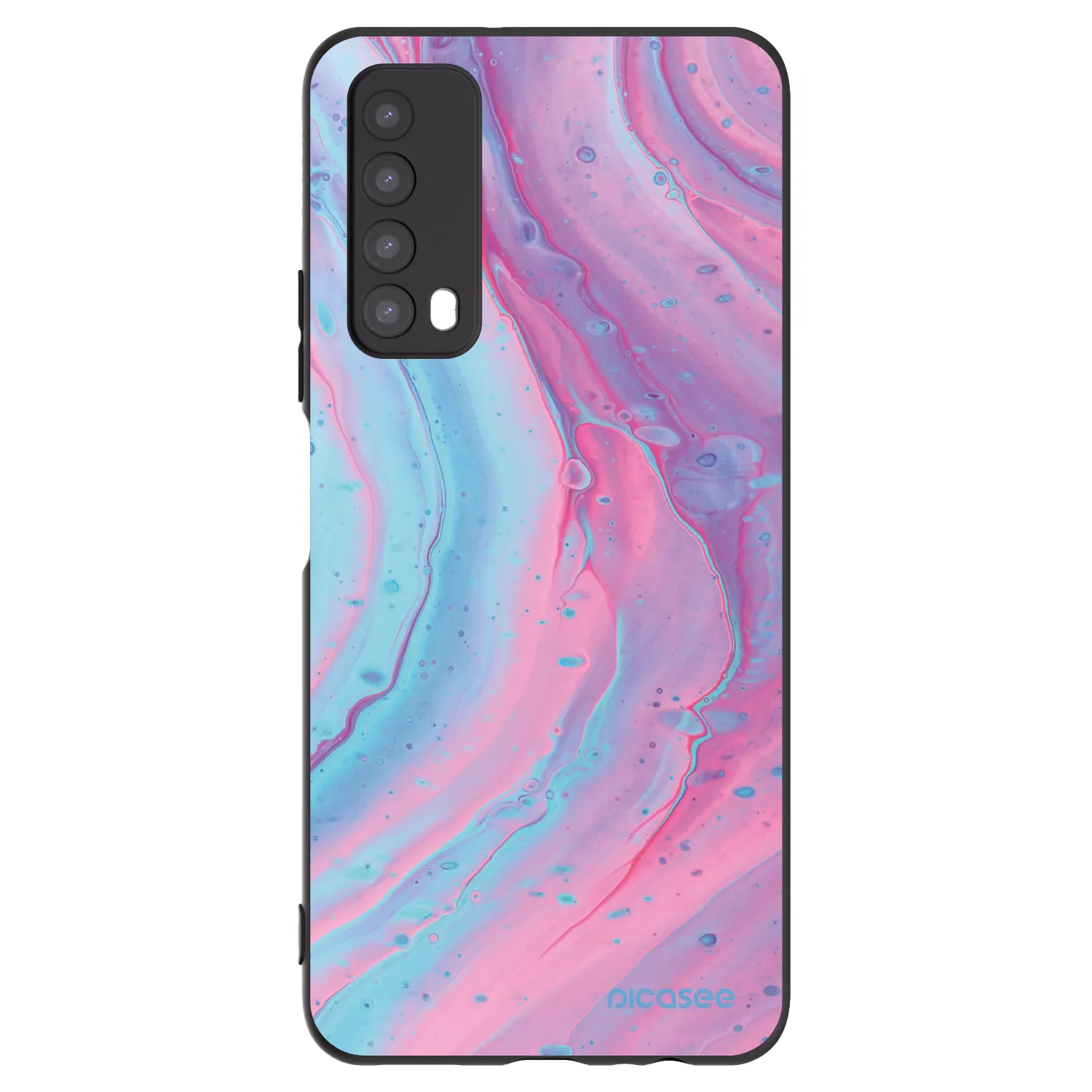Picasee husă neagră din silicon pentru Huawei P Smart 2021 - Pink liquid