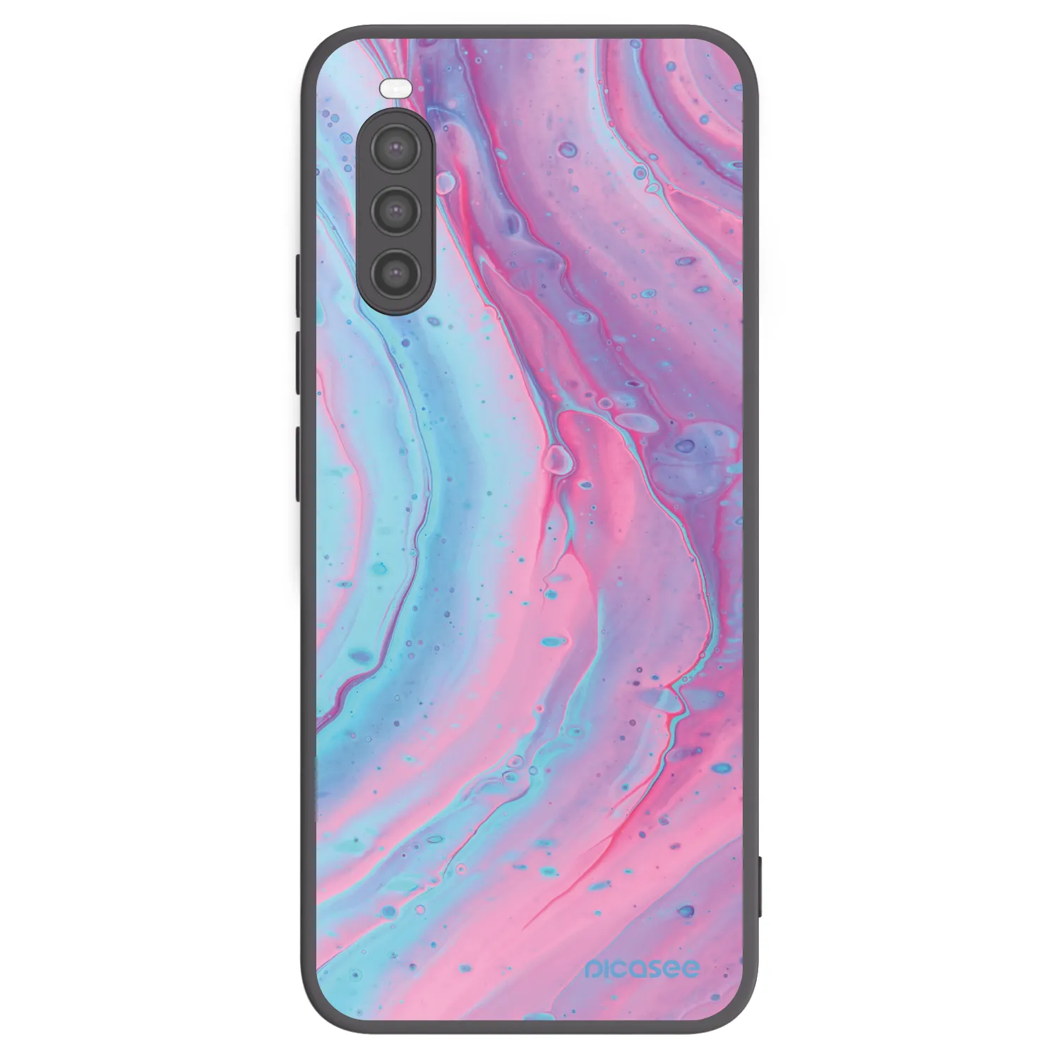Picasee husă neagră din silicon pentru Sony Xperia 10 II - Pink liquid