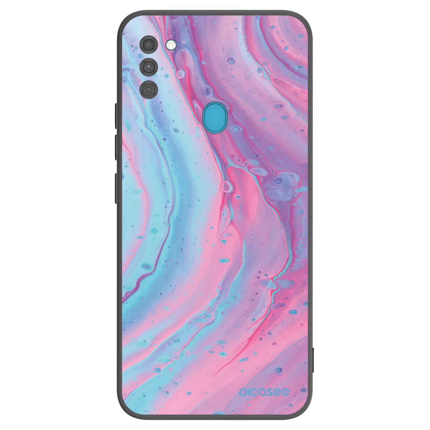 Picasee husă neagră din silicon pentru Samsung Galaxy M11 - Pink liquid