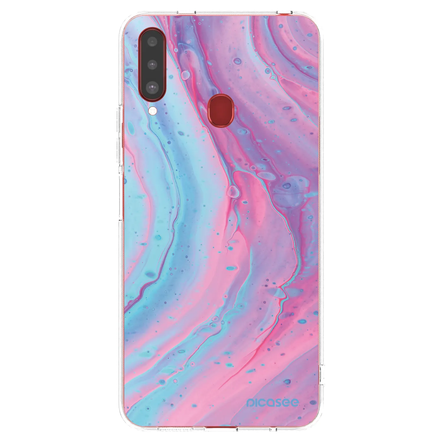 Picasee husă transparentă din silicon pentru Samsung Galaxy A20s - Pink liquid