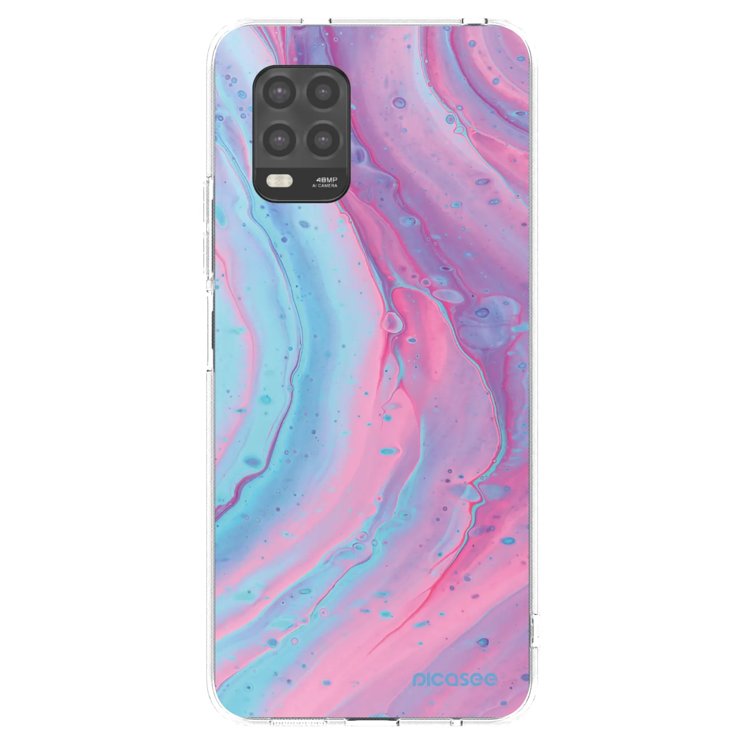 Picasee husă transparentă din silicon pentru Xiaomi Mi 10 Lite - Pink liquid