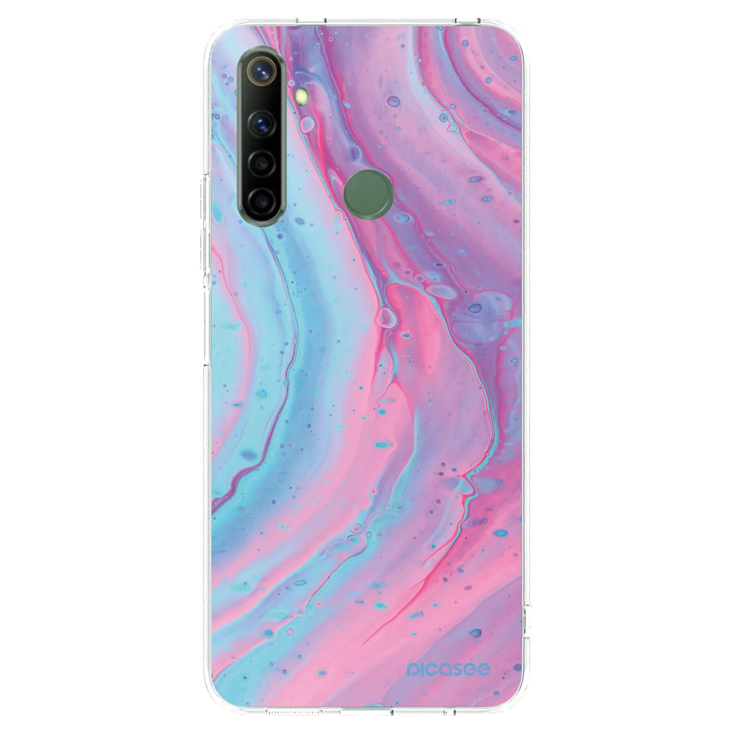 Picasee husă transparentă din silicon pentru Realme 6i - Pink liquid
