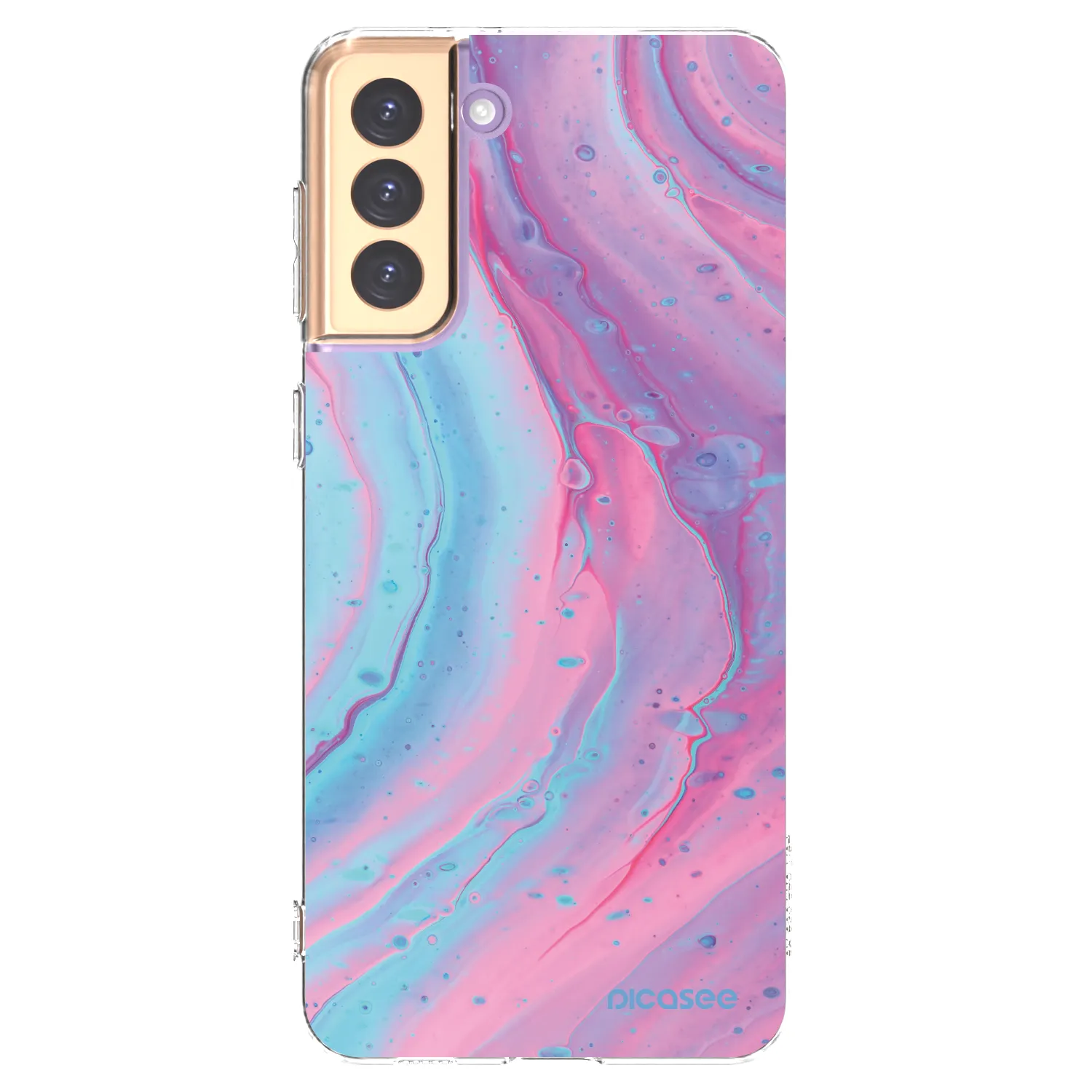Picasee husă transparentă din silicon pentru Samsung Galaxy S21+ 5G G996F - Pink liquid