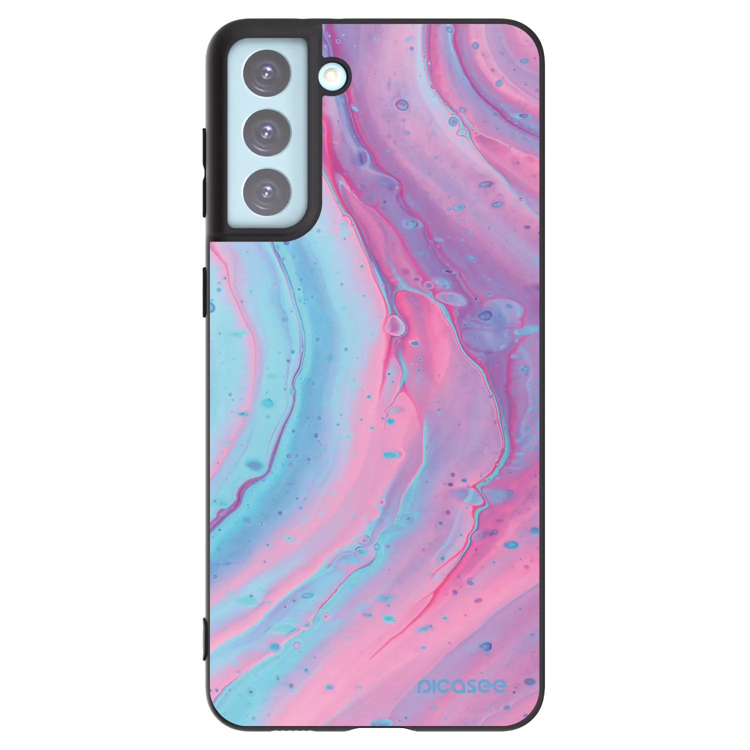 Picasee husă neagră din silicon pentru Samsung Galaxy S21+ 5G G996F - Pink liquid