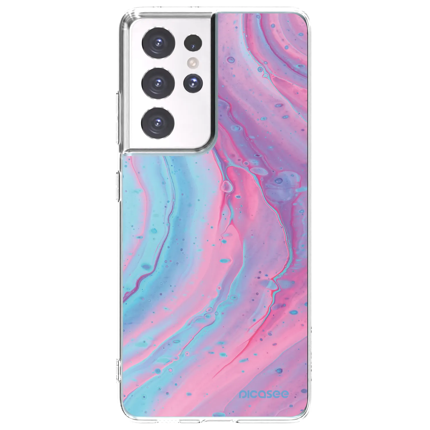 Picasee husă transparentă din silicon pentru Samsung Galaxy S21 Ultra 5G G998B - Pink liquid