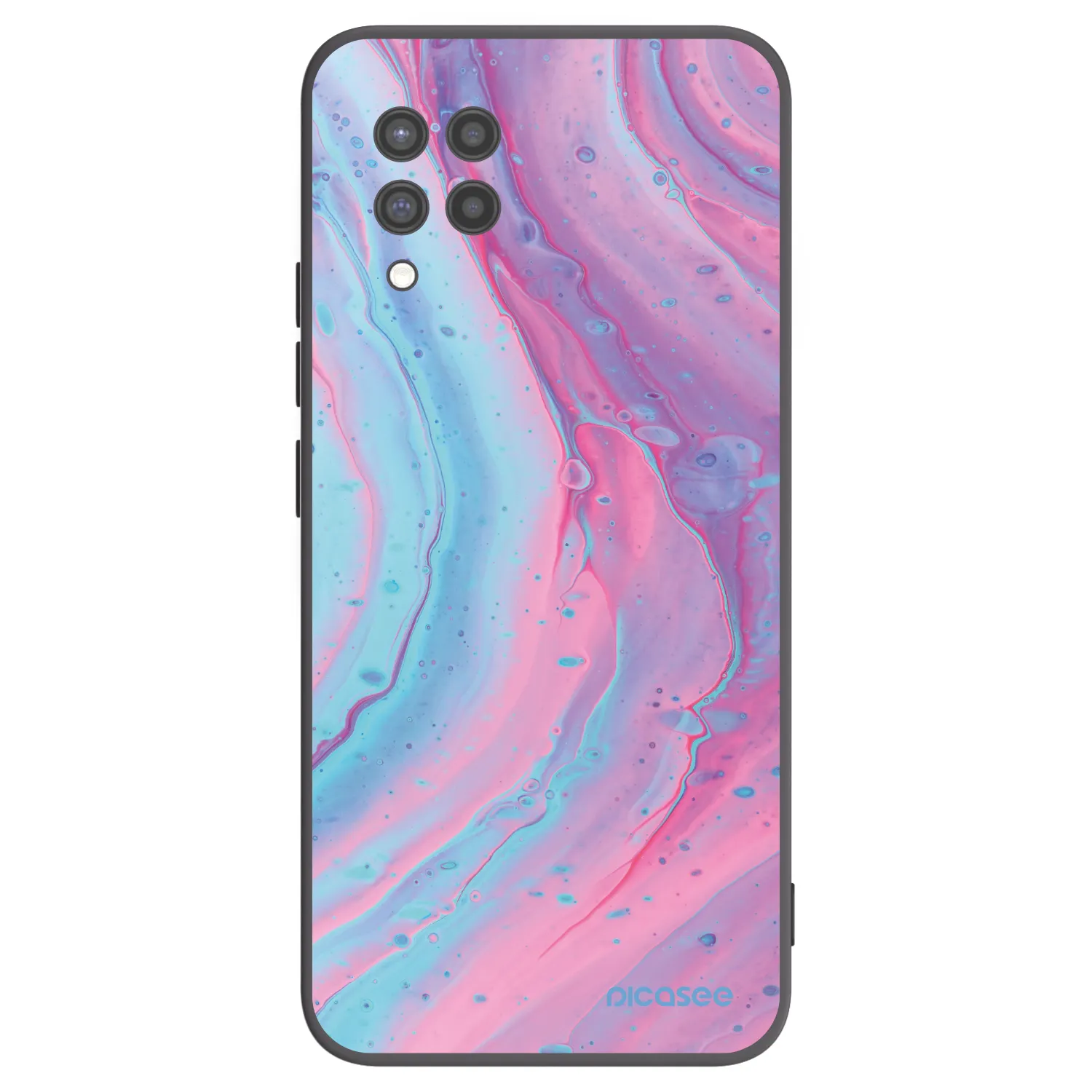 Picasee husă neagră din silicon pentru Samsung Galaxy A42 A426B - Pink liquid
