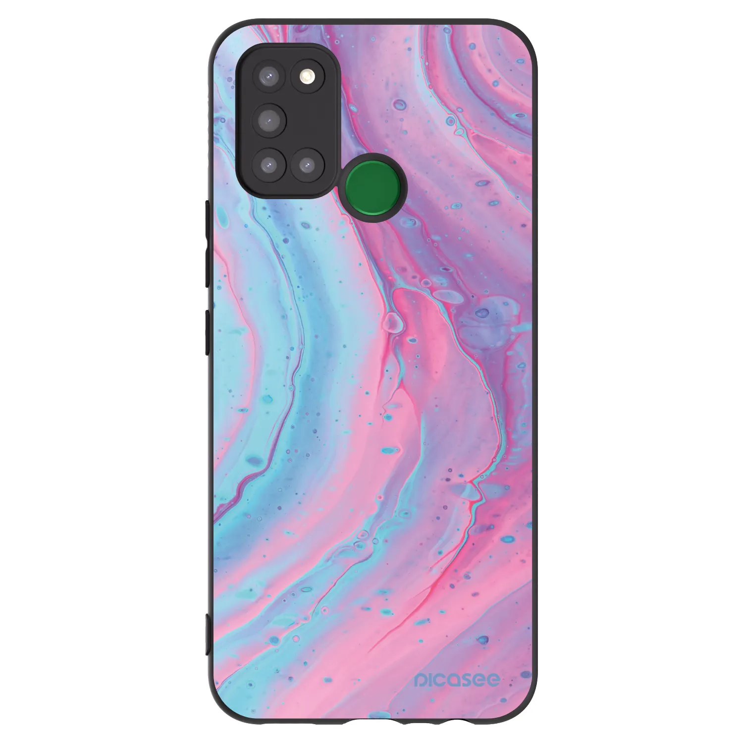 Picasee husă neagră din silicon pentru Realme 7i - Pink liquid